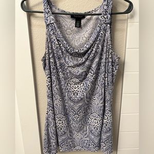 White House Black Market WHBM Sleeveless Blue Top